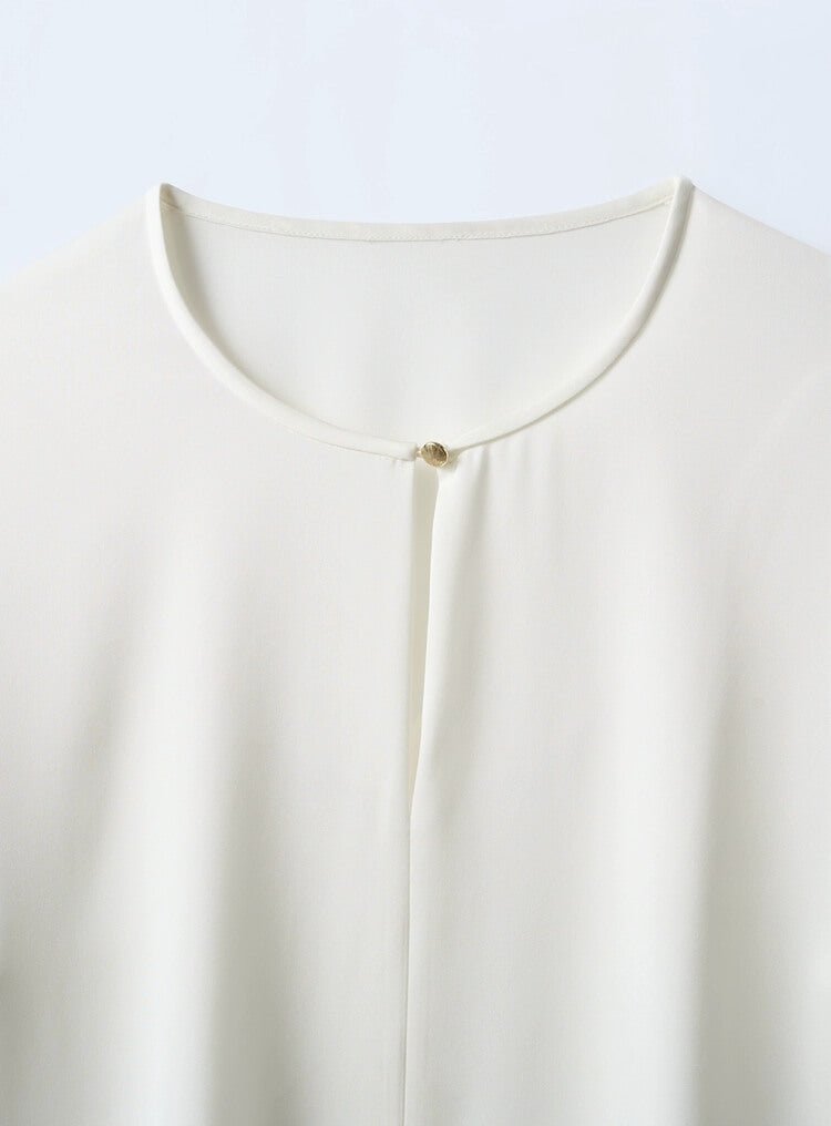 Effortless Luxury, Perfected: The Cloud White Stretch Silk Shirt