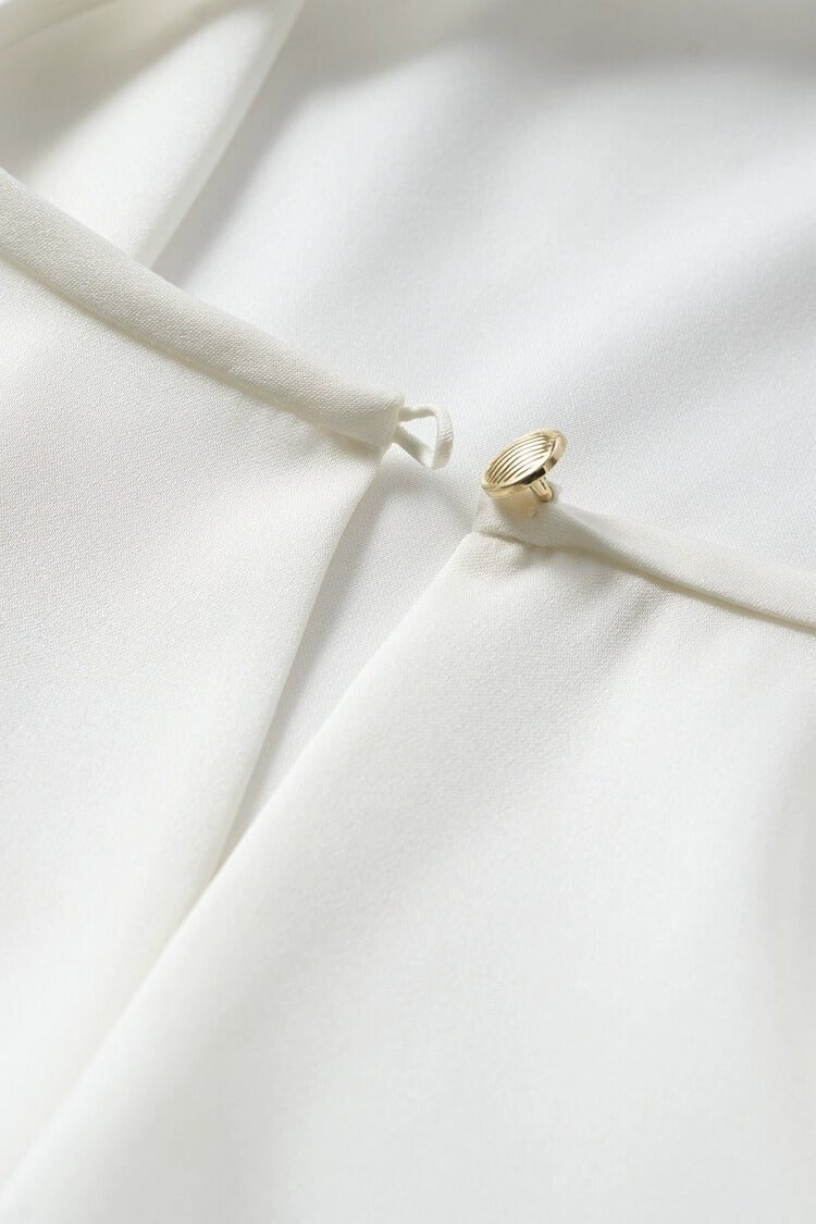 Pure White Silk Blouse Shirt For Women