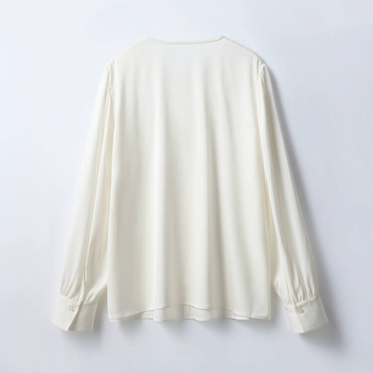 Effortless Luxury, Perfected: The Cloud White Stretch Silk Shirt