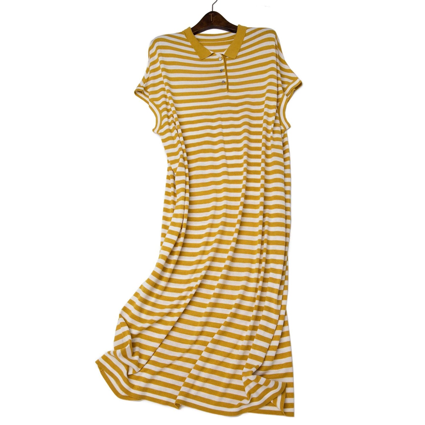 Women’s 15% Cashmere 85% Silk Blend Maxi Dress in yellow