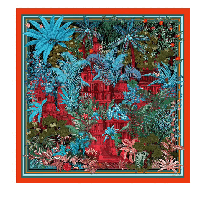 100% Silk Square red Scarves for Women, lightweight, breathable feel and a natural, hypoallergenic silk scarf