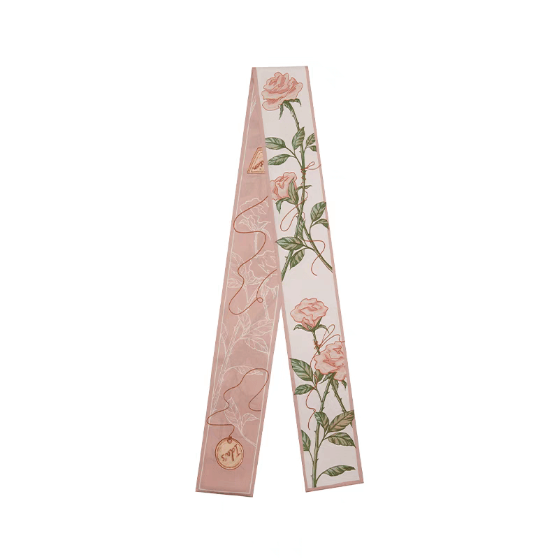 Dual-Sided Luxury Velvet Rose 100% Silk Streamer