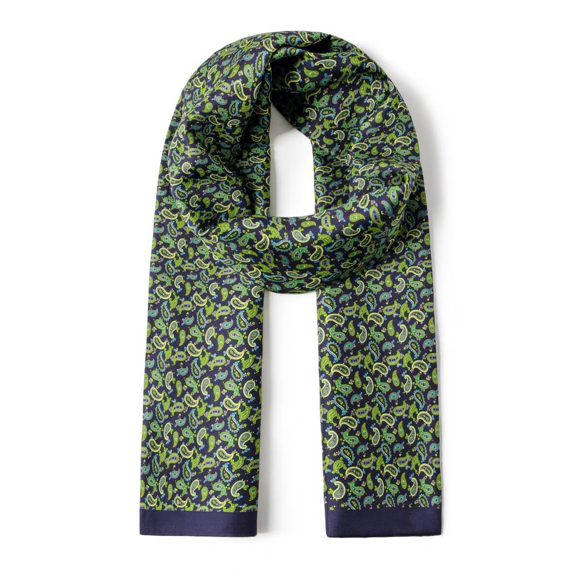 Men's 100% Pure Mulberry Silk Scarf in green