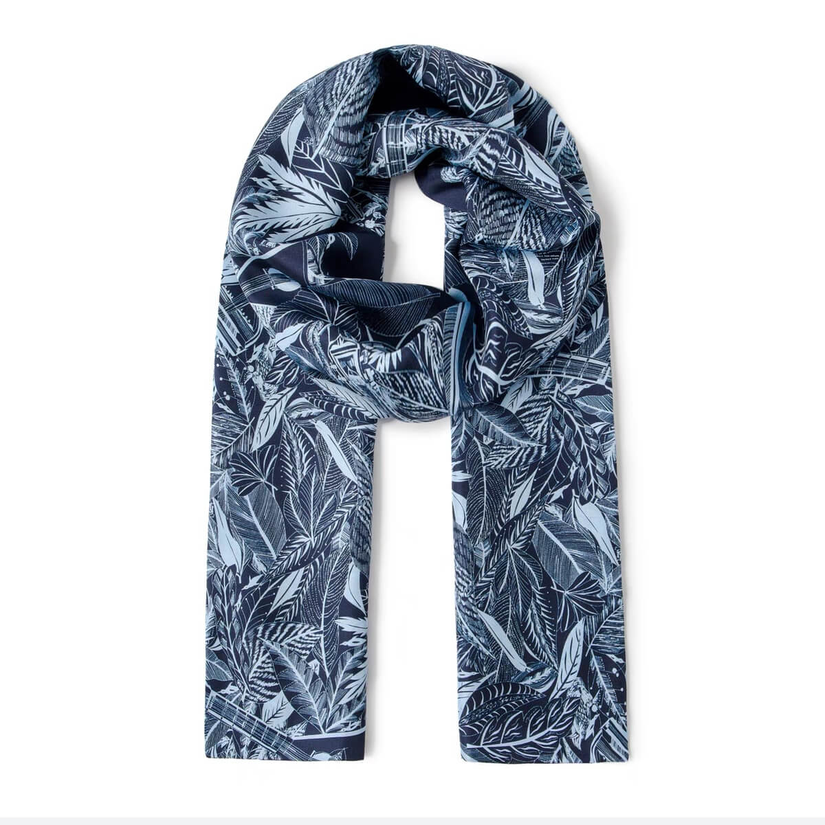 Men's 100% Pure Mulberry Silk Scarf in blue
