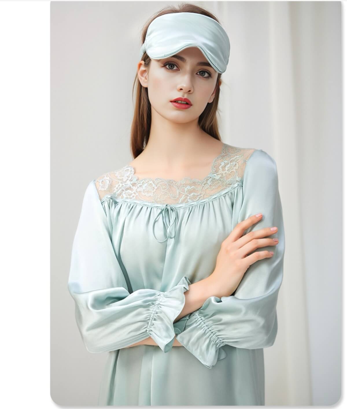 Enchanting French-Inspired Silk Satin Nightdress – Timeless Elegance for Summer