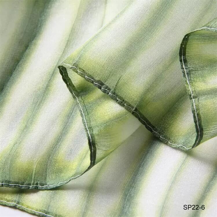 Luxurious 100% Mulberry Silk Hand-Dyed Tie-Dye Scarf green details
