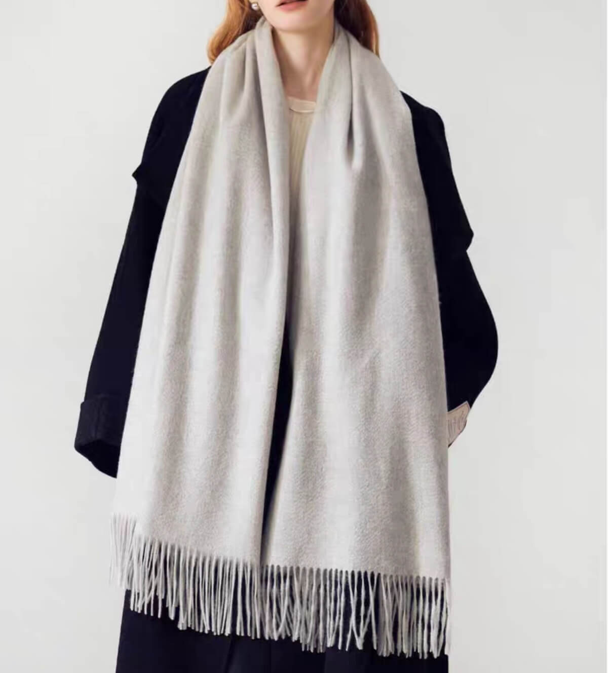 Women's cashmere blanket scarf wrap shawl. It is a must have travel cashmere wrap shawl.