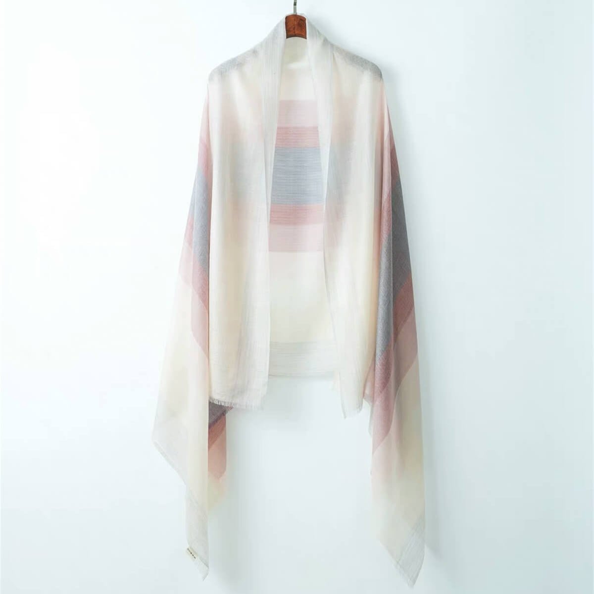 Artisanal 100% Cashmere Scarf Shawl – Axial Ombré Weave