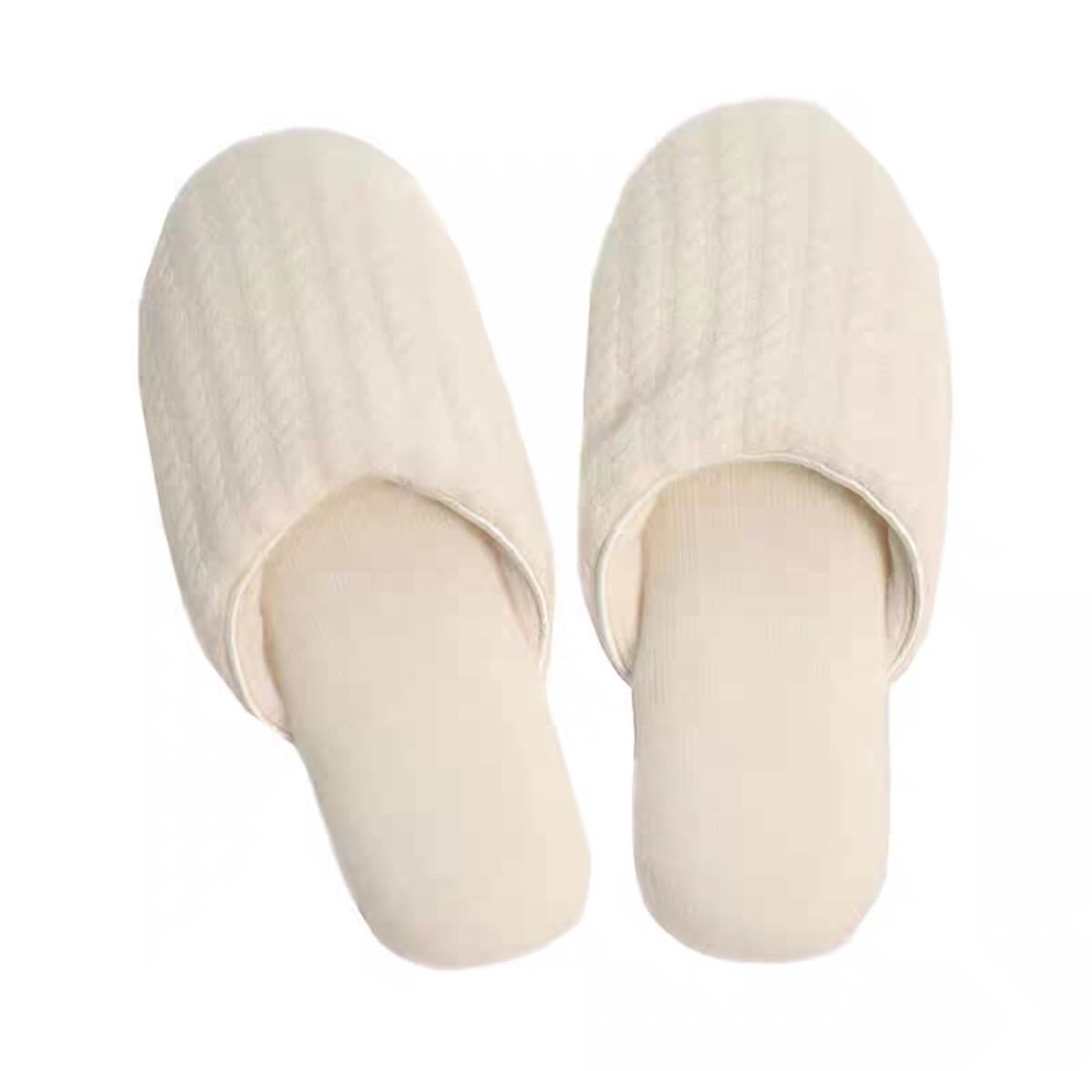 Luxury Women's 100% Cashmere Cable Knit Slippers in white, wedding cashmere slipper shoes