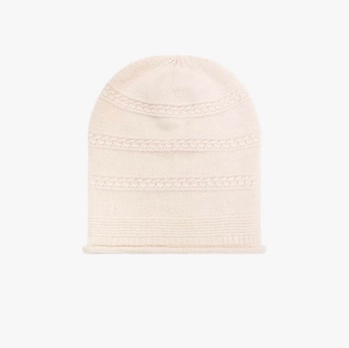 Luxury Ribbed Cuff Slouchy 100% cashmere Beanie Hat for Men & Women