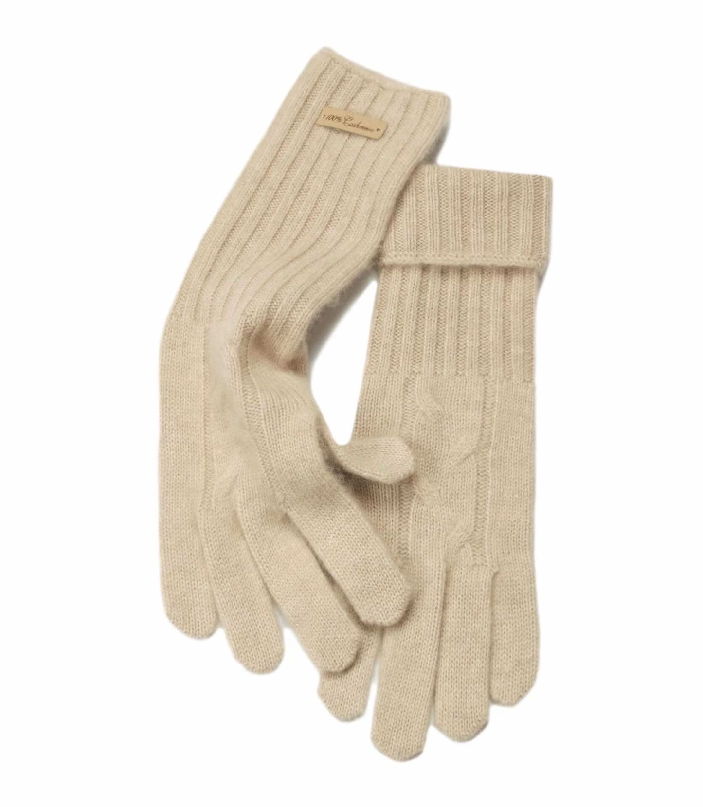 women's cashmere gloves oatmeal sand color