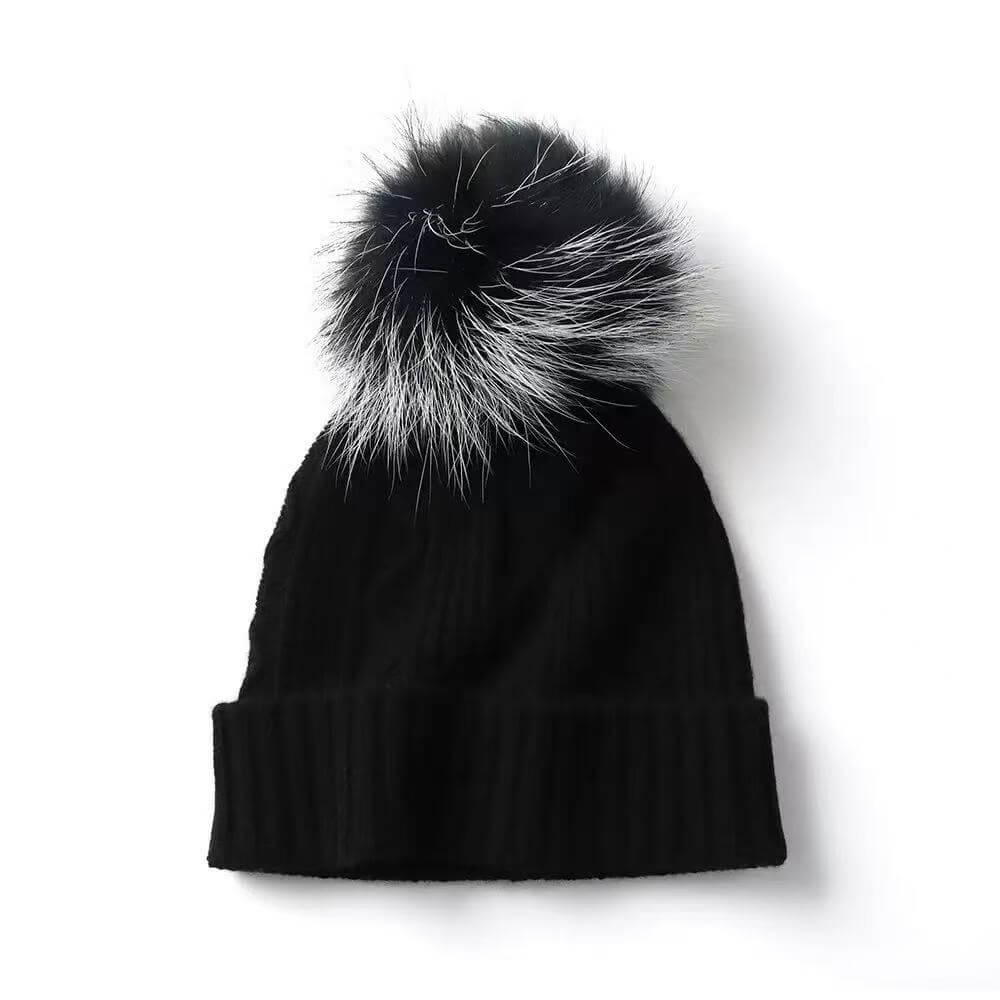 Luxurious 100% Cashmere Beanie for Women in black