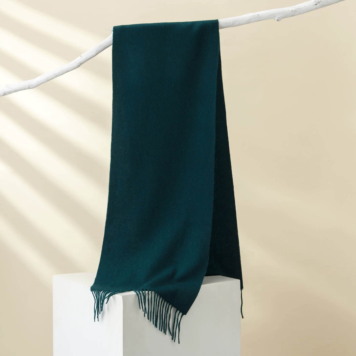 Forest green cashmere scarf, warm and stylish, luxury cashmere scarf, classic style, soft and warm, winter essential, solid color scarf, Mongolian cashmere, cashmere gift