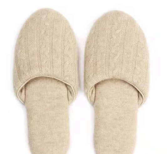 women cashmere slipper shoes,Women’s cashmere slippers, cable knit house shoes