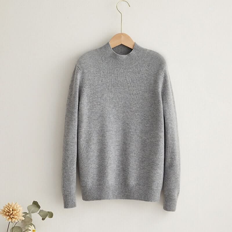 light grey women's pure Cashmere Sweater