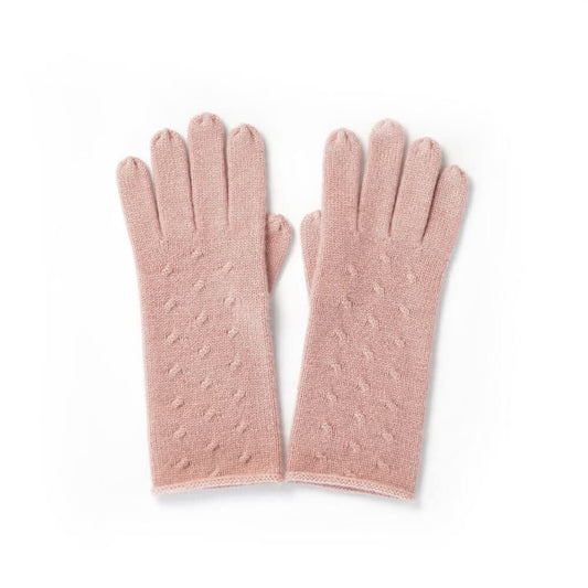 women pink cashmere gloves