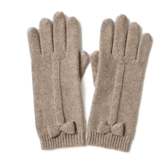 women pure cashmere gloves,Women’s 100% Cashmere Gloves with Bow Detail