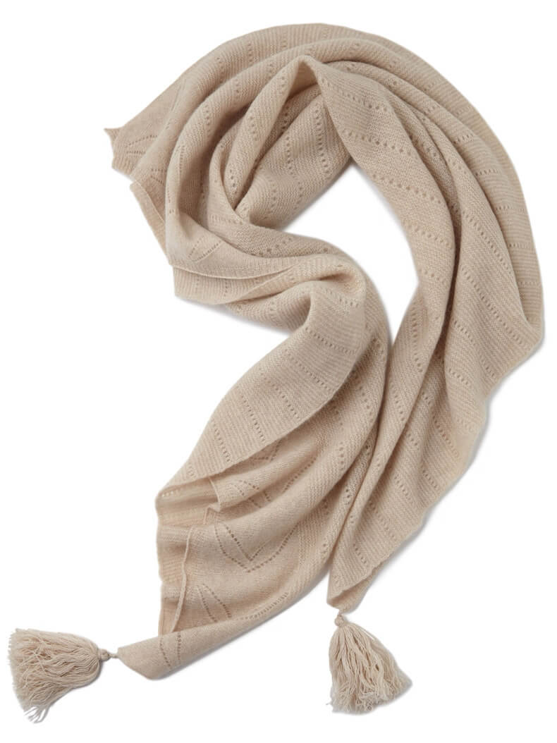 Lightweight winter cashmere scarf for women
Beige cashmere square scarf for women