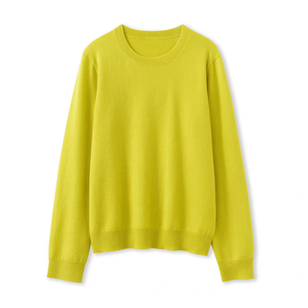Luxury Women’s 100% Cashmere Sweater in yellow