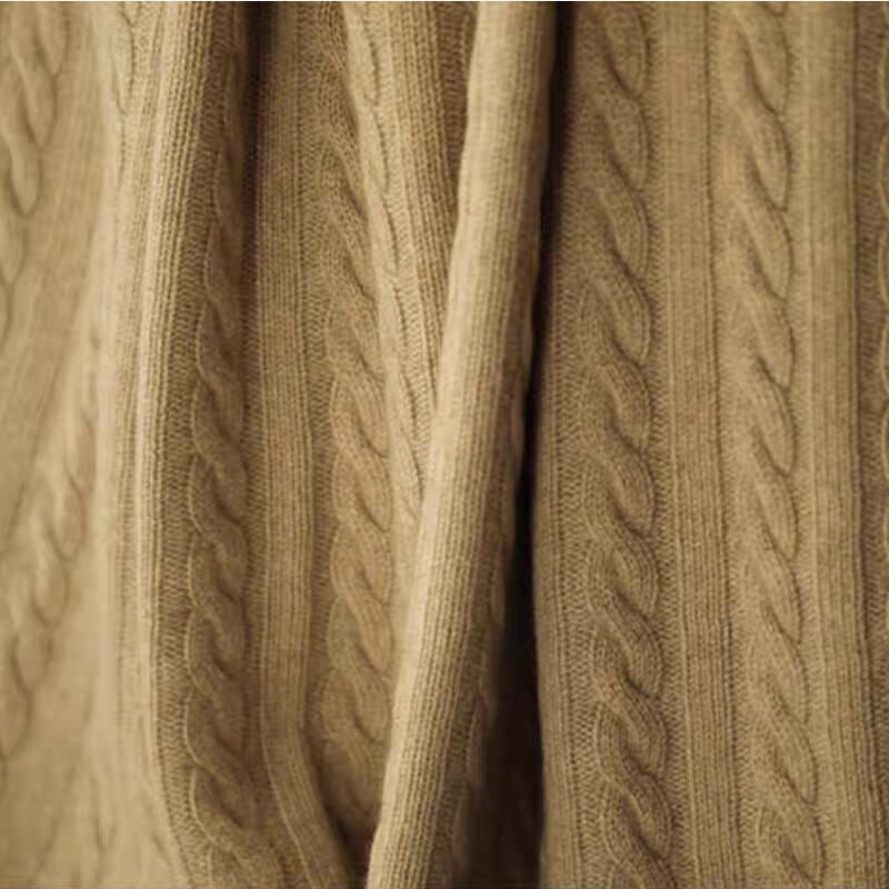 Indulge in Ultimate Luxury: 100% Cashmere Throw Blanket in camel