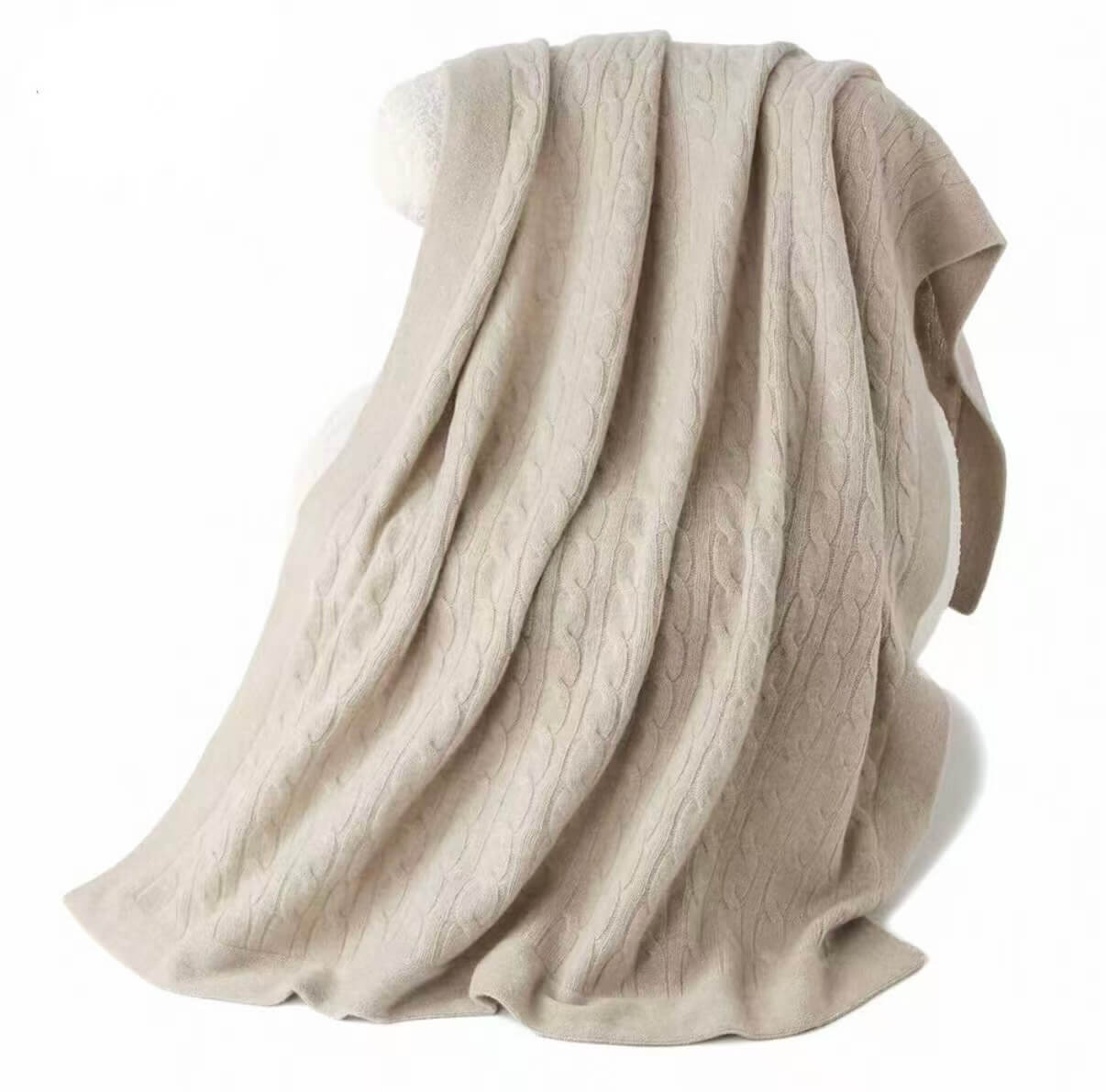 Cashmere baby blanket 120×90cm size reference shown flat on nursery floor
