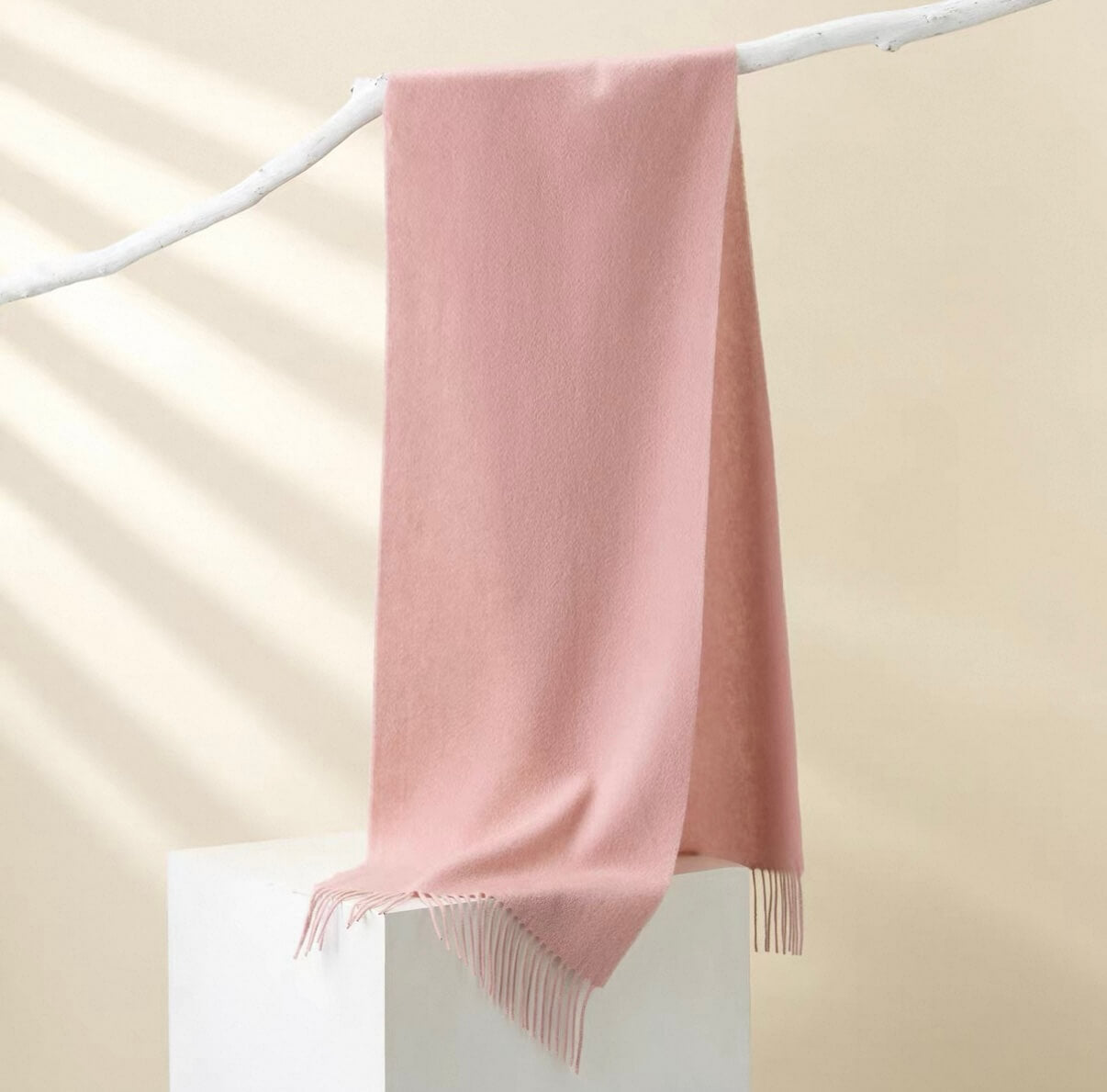 Classic Luxury Cashmere Essentials 100% Cashmere Scarf in pink