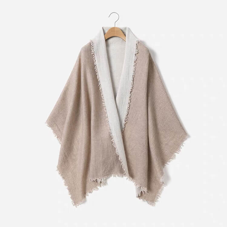 Elegant 100 percent cashmere double sided scarf shawl worn as wrap