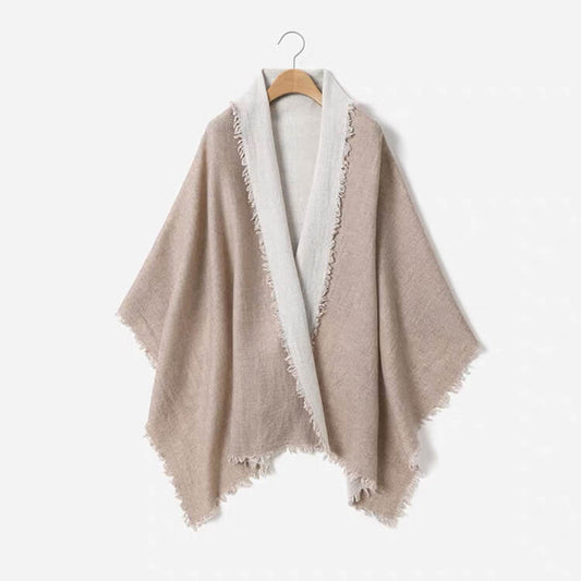 Elegant 100 percent cashmere double sided scarf shawl worn as wrap