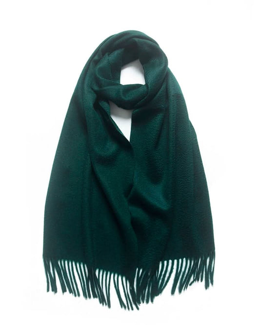 100% cashmere green scarf lightweight unisex, autumn, winter