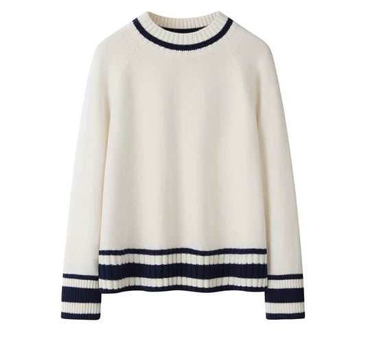 Loose Fit women's cashmere crew neck sweater 