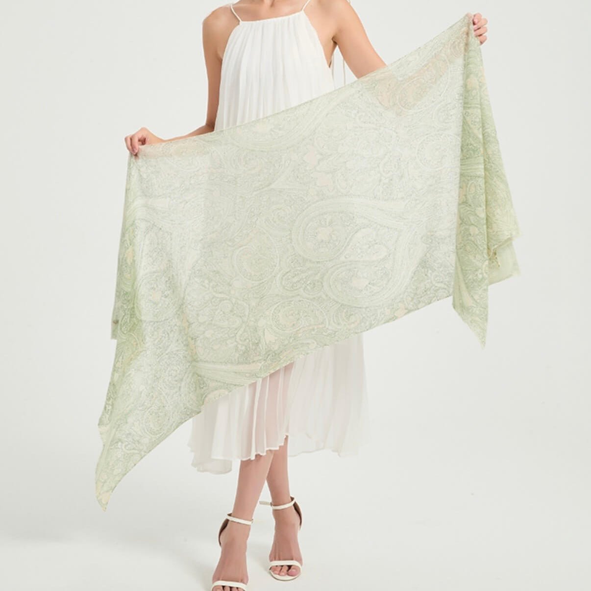100 percent cashmere printed shawl wrap，breathable summer cashmere scarf wrap