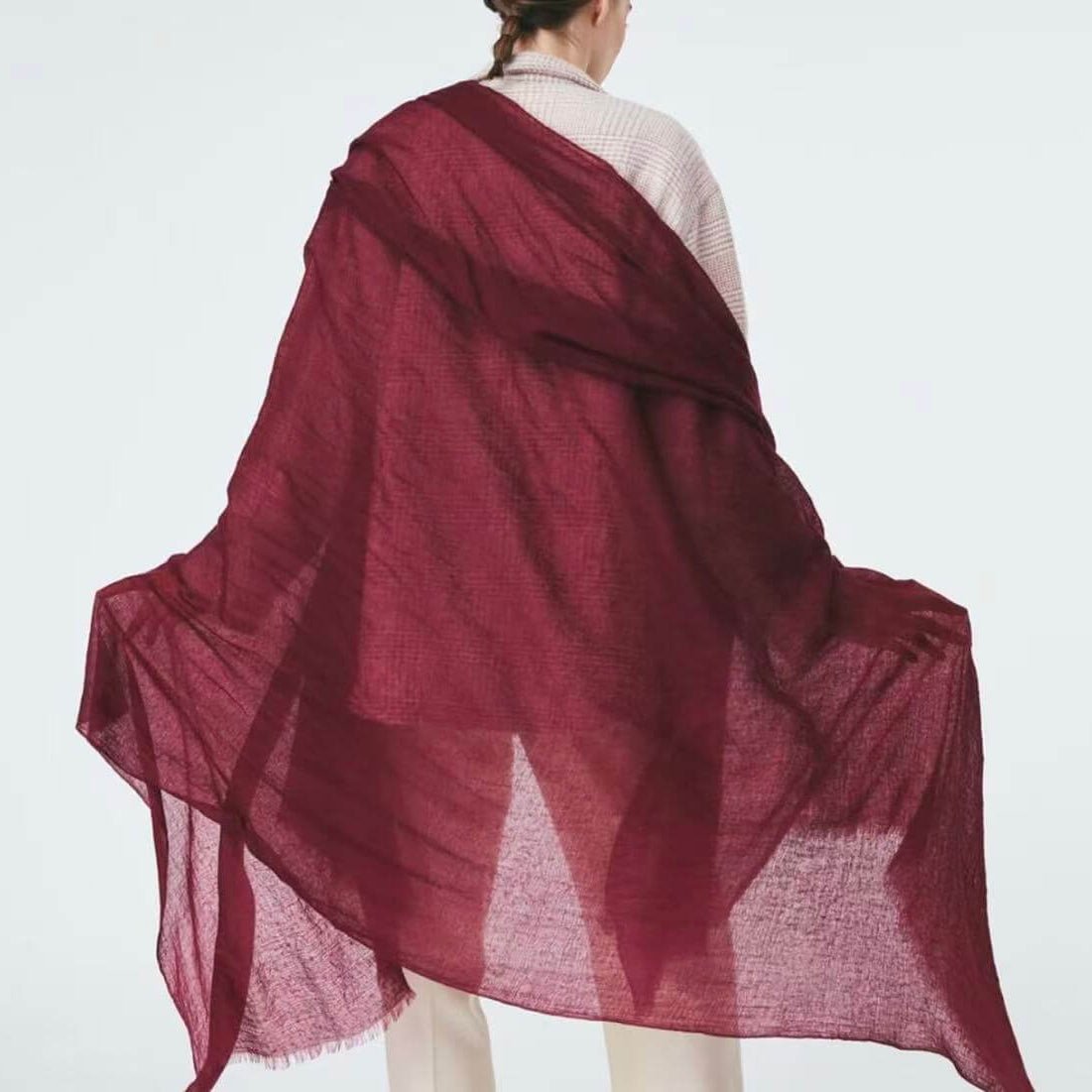 100% pure featherweight cashmere shawl, soft elegant scarf for layering in spring and fall