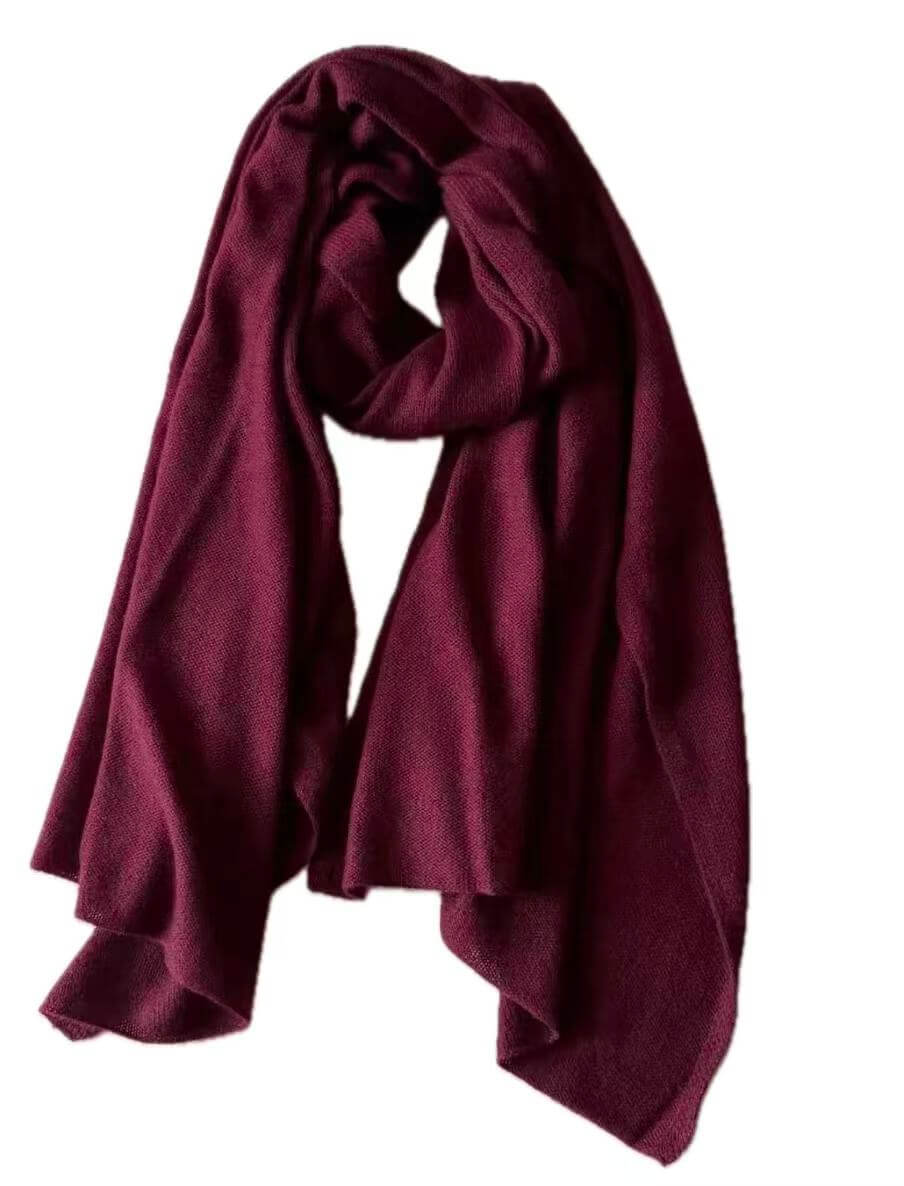 A deep burgundy scarf Women’s Lightweight 100% Cashmere Travel Wrap