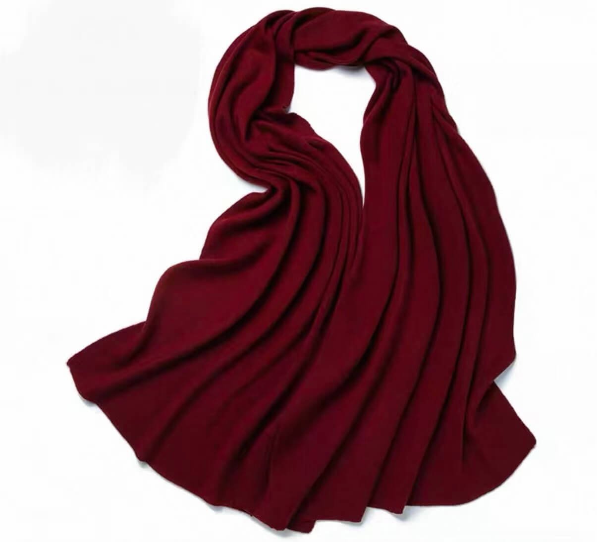 Burgundy women’s cashmere shawl wrap for cold weather
