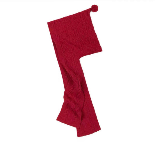 Cable knit cashmere hood scarf hat by VINCI Cashmere