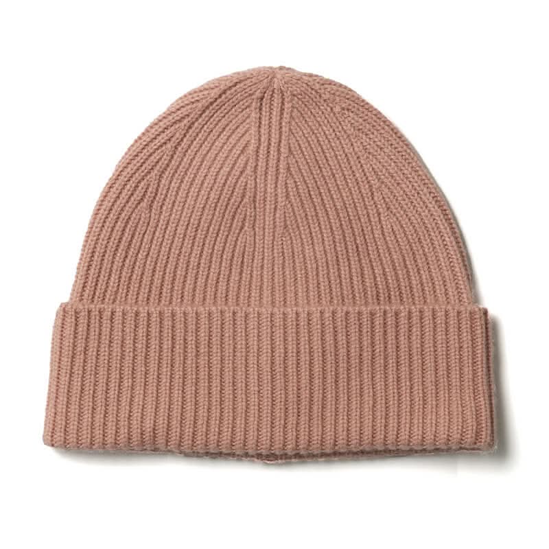 Classic Women’s Ribbed Cashmere Beanie for Travel, Skiing and Winter Outfits