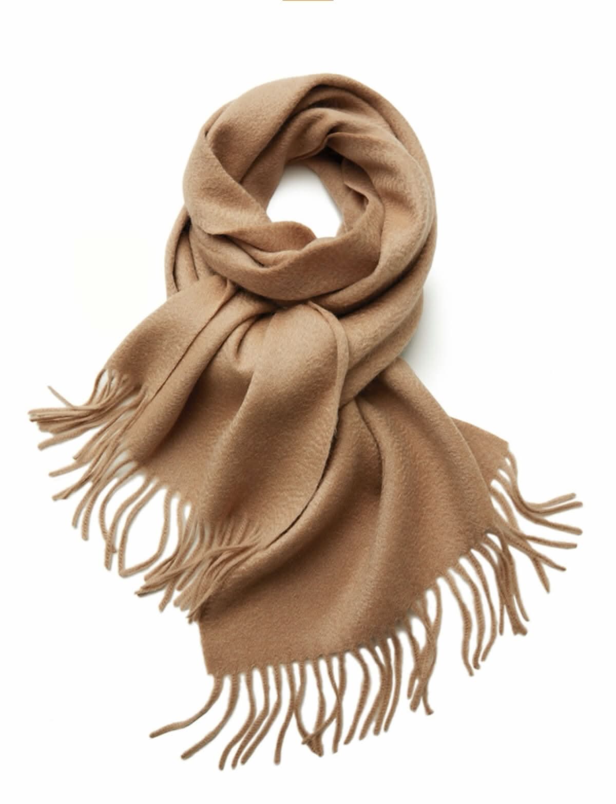 Classic woven cashmere scarf with fringe for men and women