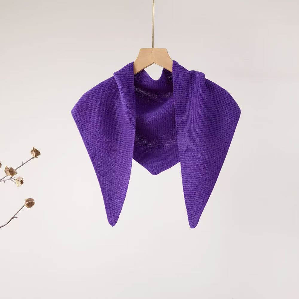 Colorful knit cashmere bandana triangle scarves for women