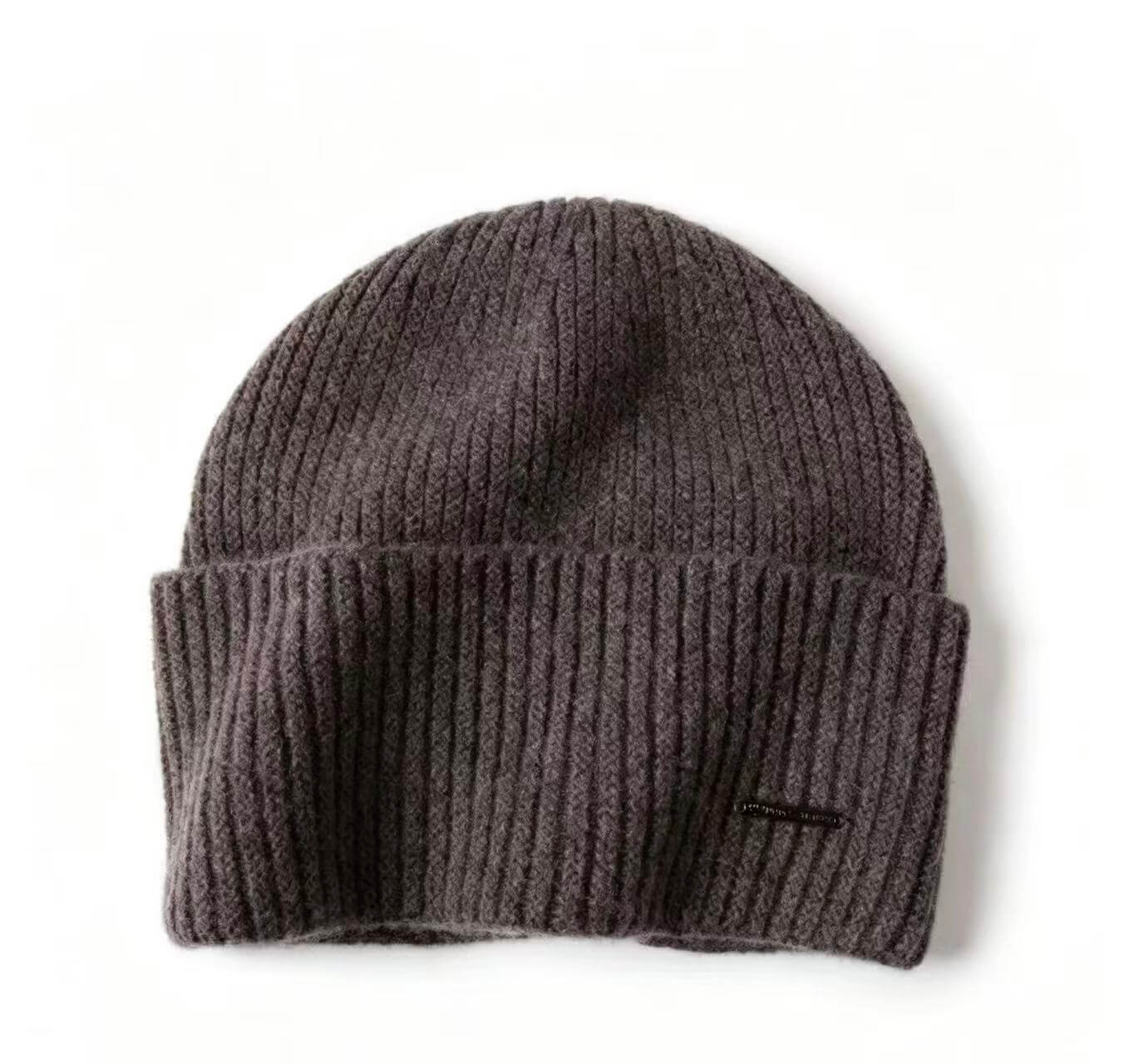 Warm breathable cashmere ribbed hat suitable for travel commuting and everyday wear