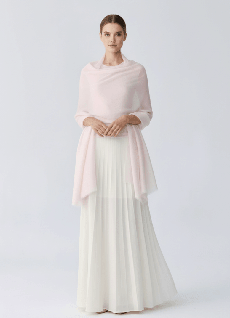 Elegant 100% pure cashmere travel shawl in diamond weave with delicate sequins, soft lightweight wrap for flights, holidays and everyday luxury