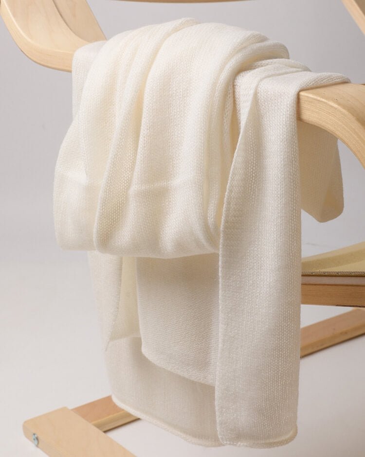 Classic white 100% pure cashmere wedding shawl scarf wrap, Simple yet elegant solid-color scarf crafted from 100% finely knit cashmere yarn.