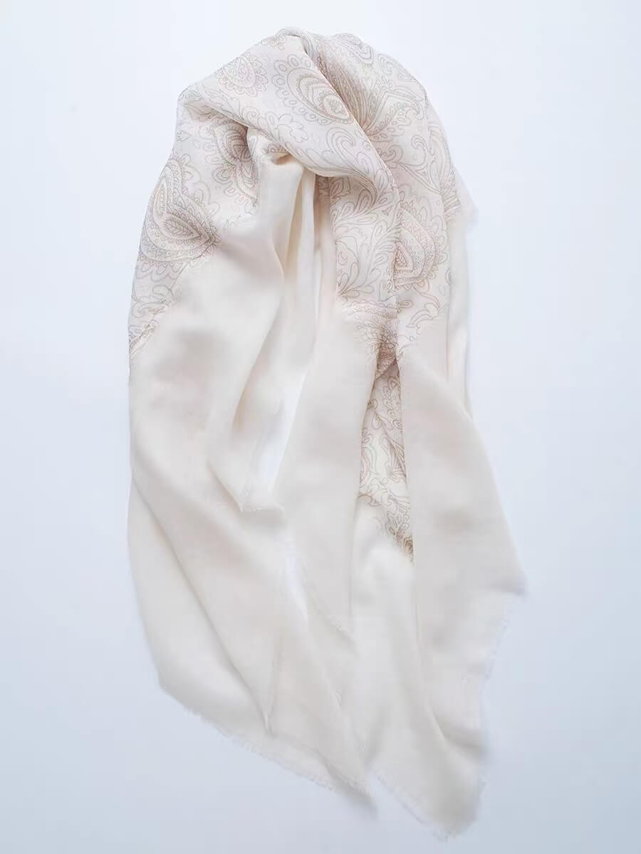 Large square cashmere scarf for travel dining and special occasions
