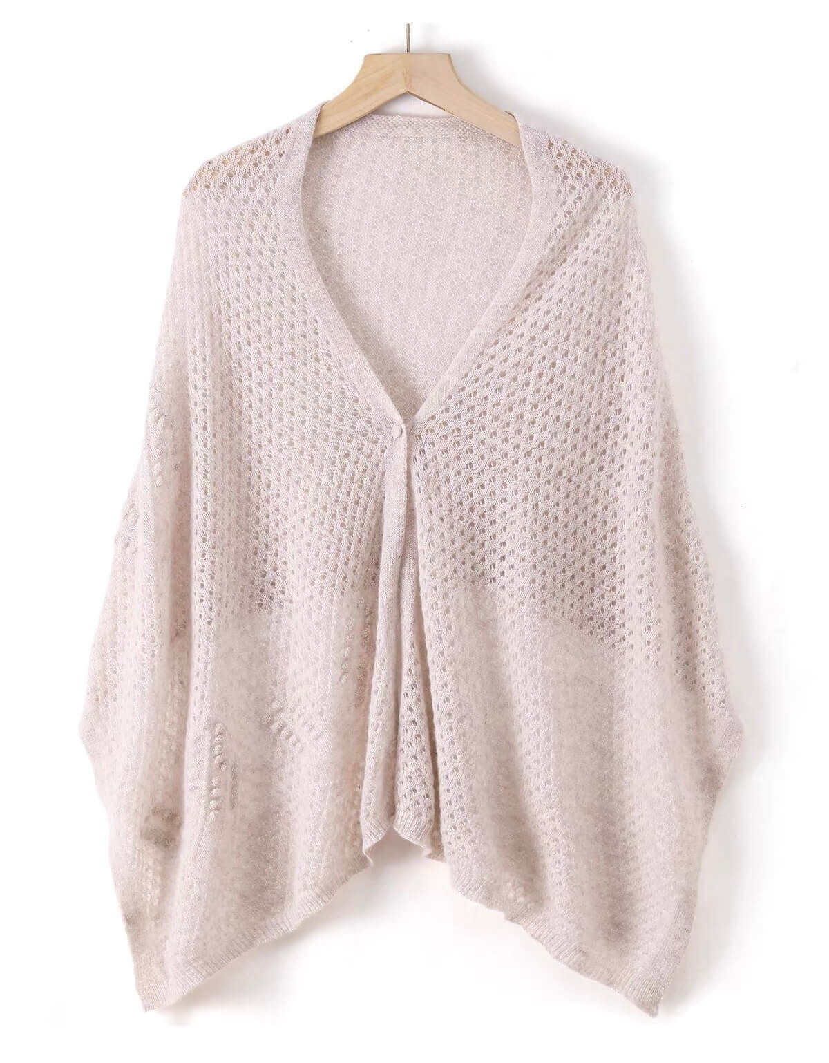 Light oatmeal 100% cashmere knit scarf and shawl
