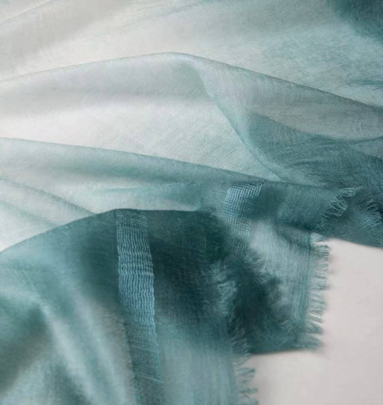 Lightweight 100% cashmere square shawl in classic mid grey color