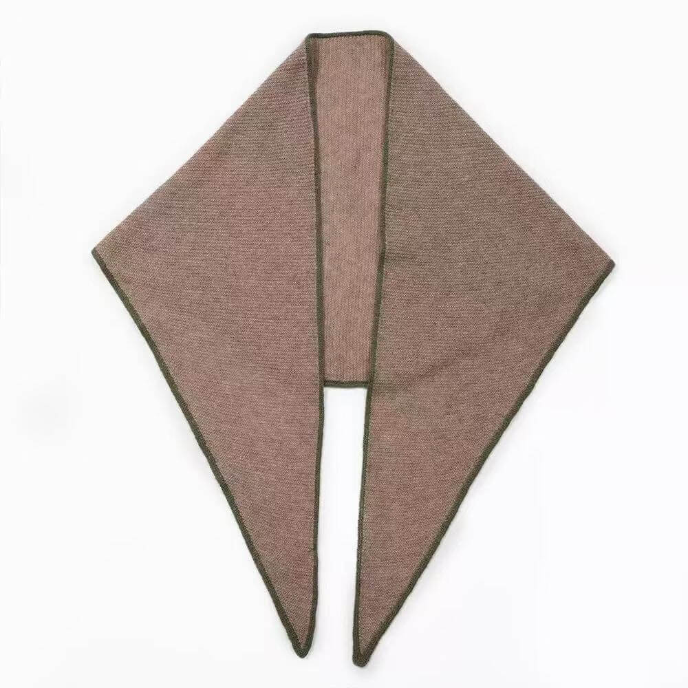 Soft cashmere triangle shawl with clean contrast edge detail