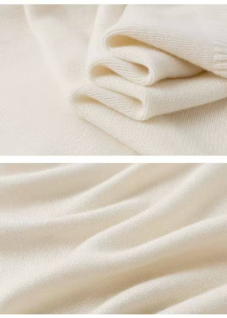 Elegant Women’s White Cashmere Belted Cardigan Sweater with Ribbed Texture