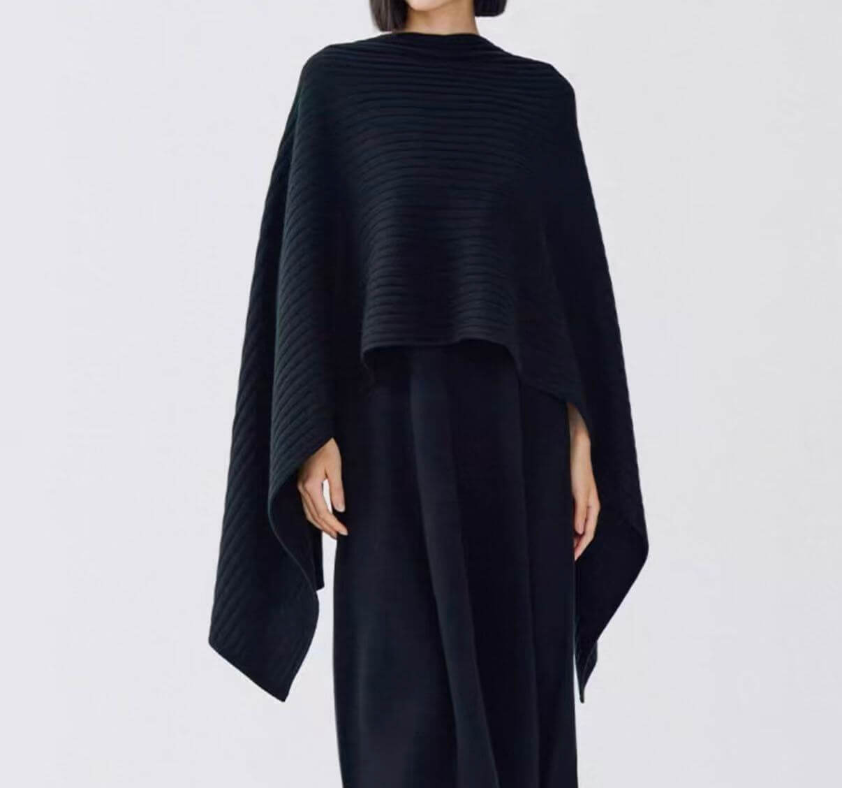 Oversized 100% pure cashmere ribbed scarf for women, lightweight luxury shawl made from premium Inner Mongolian cashmere
