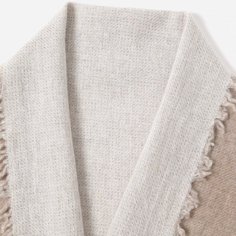 Premium texture of 100 percent cashmere double sided scarf shawl