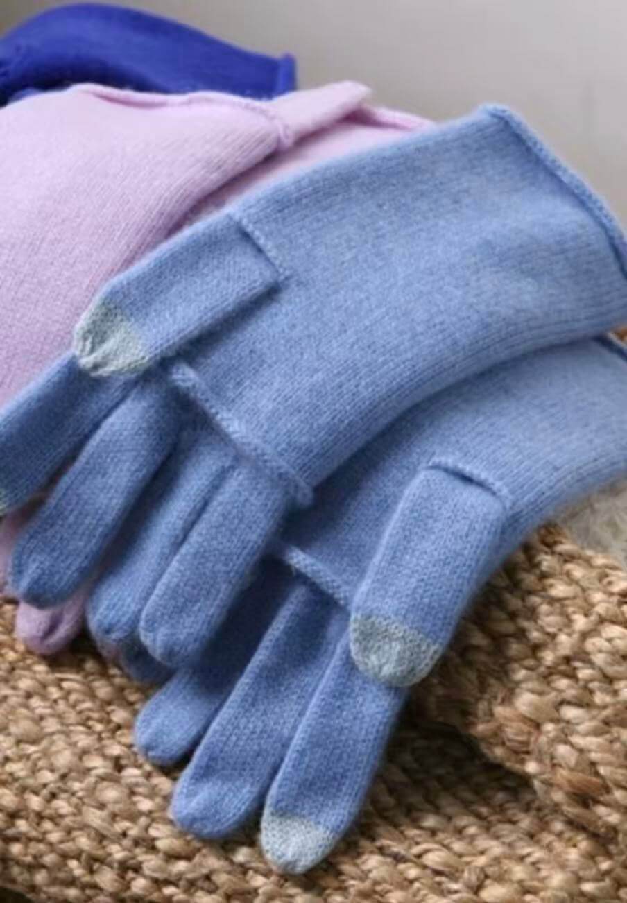 Luxury cashmere gloves for women layered for extra warmth
