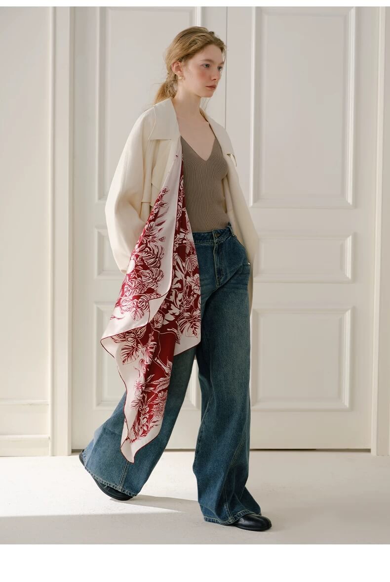 Luxury silk horse scarf gift box for New Year and birthday present